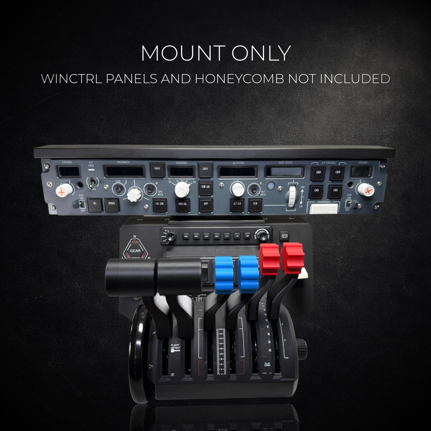 WinCtrl FCU & EFIS Mount for Honeycomb Alpha & Bravo | Airbus FCU + Boeing MCP Autopilot Panel Mount