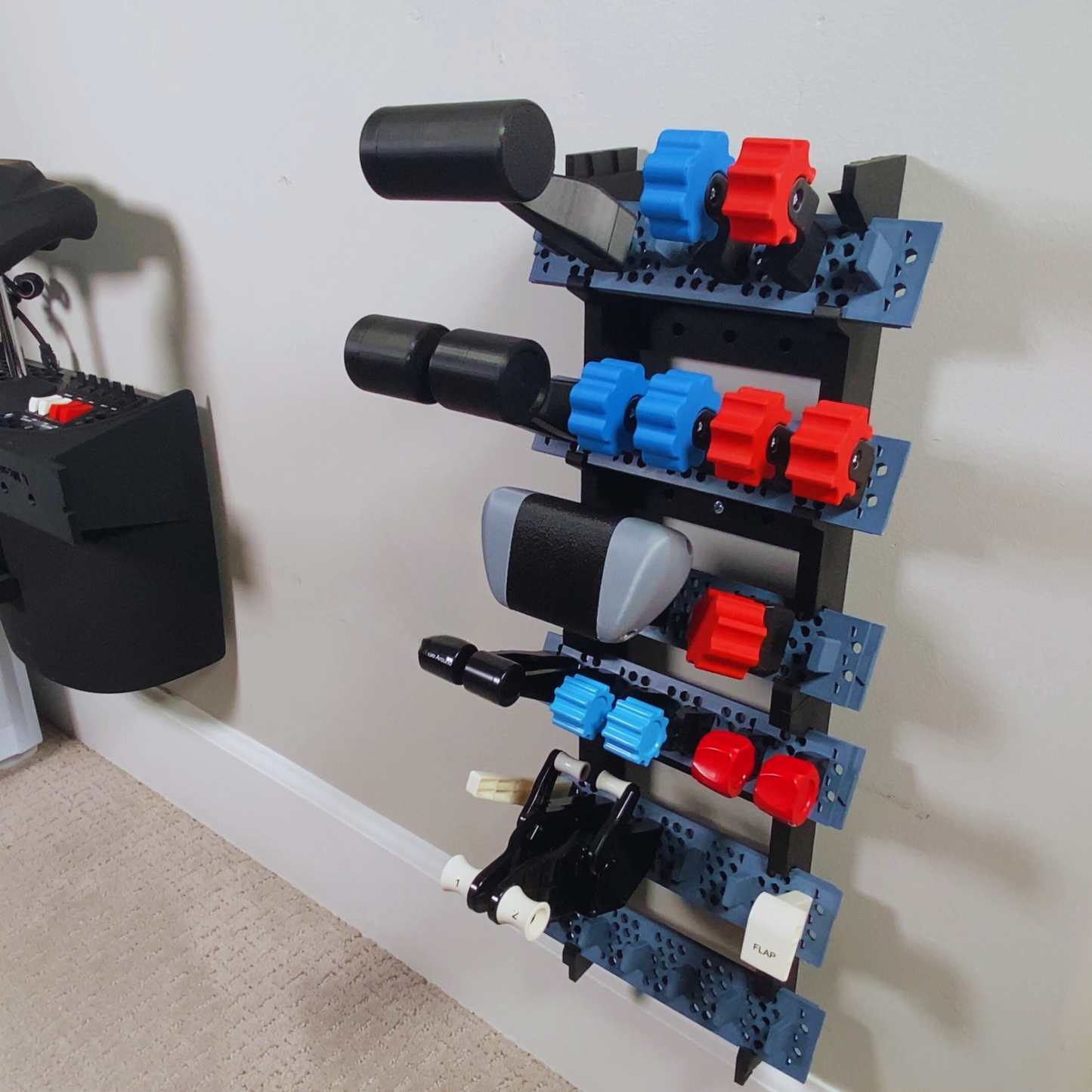 YourFlightSim, Modular Throttle Rack System, wall view
