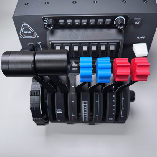 YourFlightSim, Honeycomb Twin Engine Throttle Set, Baron G58, front view close up