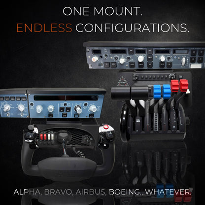 WinCtrl FCU & EFIS Mount for Honeycomb Alpha & Bravo | Airbus FCU + Boeing MCP Autopilot Panel Mount