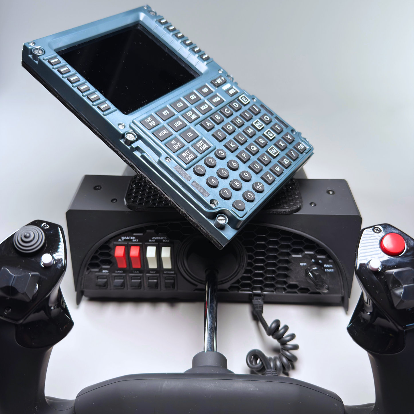 WinWing MCDU & PFP Mount for Honeycomb Alpha/Bravo | Swivel Flight Sim Panel Holder