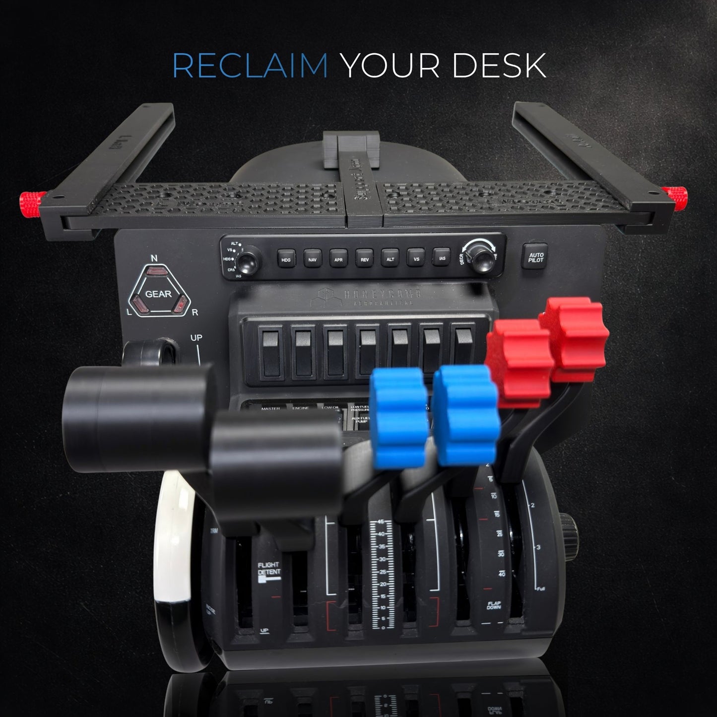 Honeycomb Bravo Under Desk Mount, Sliding Stowaway Mount, Locking Flight Sim Mount