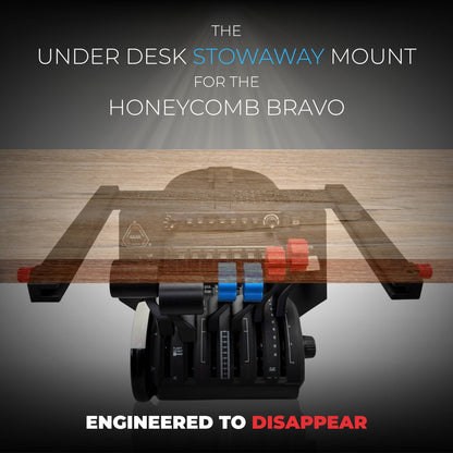Honeycomb Bravo Under Desk Mount, Sliding Stowaway Mount, Locking Flight Sim Mount